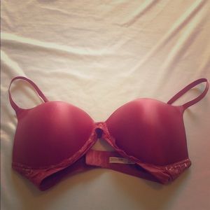 Dark red padded bra